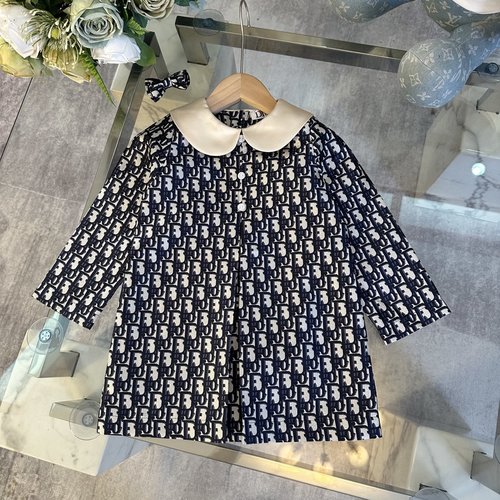 Dior Girls Satin Peter Pan Collar Dress - Comfortable & Stylish 