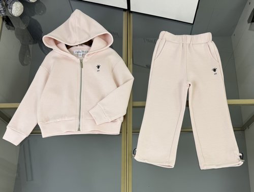Dior Unisex Kids Cotton Set with Custom Embroidery 