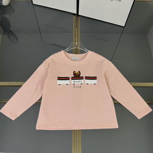 Gucci Kids Cotton Long Sleeve T-Shirt Solid & Graffiti Print