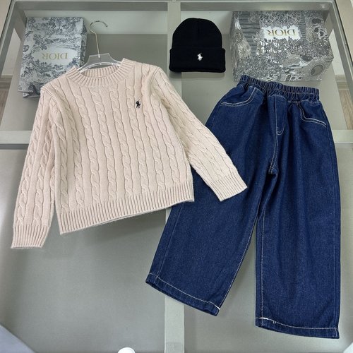 Polo Ralph Lauren Unisex Premium Wool-Cashmere Kids Set (Comfy & Stylish)