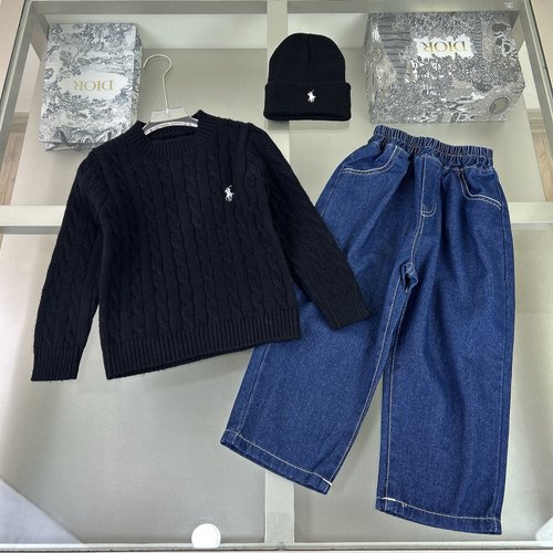 Polo Ralph Lauren Unisex Kids Luxury Wool-Cashmere Outfit (Comfy & Chic)