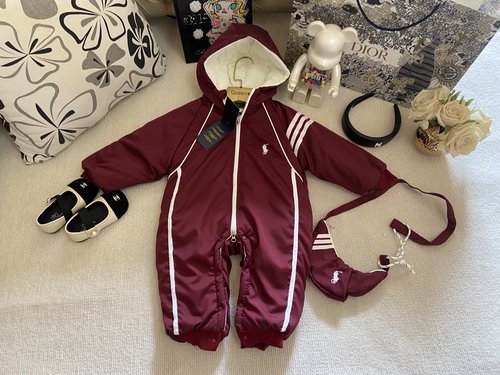 Polo Ralph Lauren Premium Unisex Kids Fleece-Lined Windbreaker Romper Set