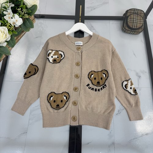 Burberry Kids Premium Cardigan with Unique Cartoon Design, Soft & Comfortable