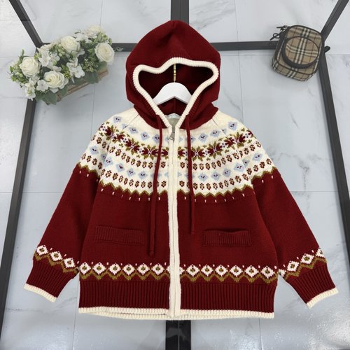 Dior Girls High-End Knit Cardigan Sweater