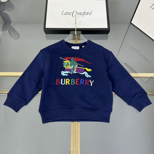 Burberry Kids Premium Hoodie Embroidered Warhorse Cotton Terry