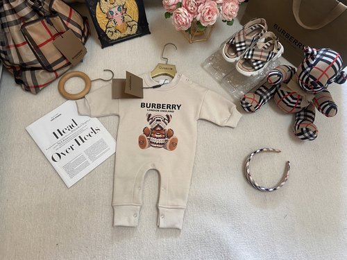 Burberry Fleece Lined Baby Romper for Boys & Girls, Comfortable & Stylish 