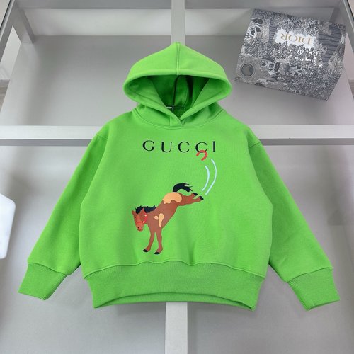 Gucci Unisex Kids Fleece-Lined Sweatshirt with Horse Logo 