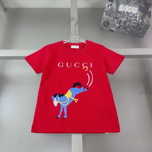 Gucci Kids Cotton T-Shirt with Horsebit Print, Comfortable & Stylish