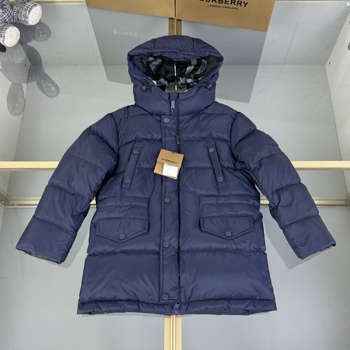 Burberry Unisex Kids Mid-Length Down Jacket Windproof Warm 