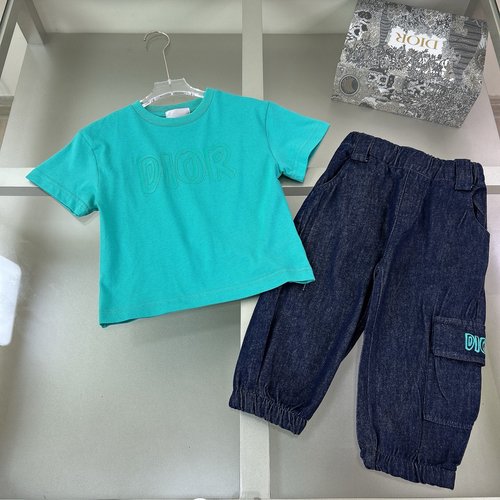 Dior Unisex Kids Set, Breathable Stretch Peach Skin Fabric 