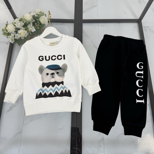 Gucci Unisex Kids Flocked Print 340g Heavyweight Set 