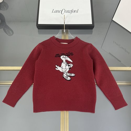 Moncler Kids Cashmere Blend Sweater with Woodpecker Pattern