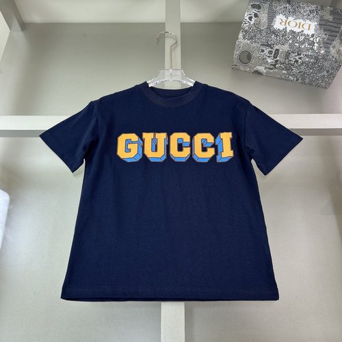 Gucci Unisex Kids 3D Letter Print Cotton T-Shirt 