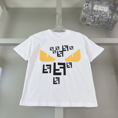 Fendi Premium Kids T-Shirts Foam Print Comfortable Stylish