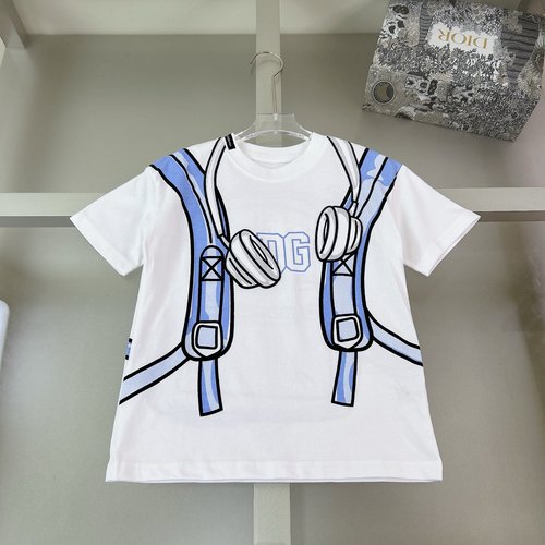 D & G Premium Kids 3D Letter Print Cotton T-Shirts