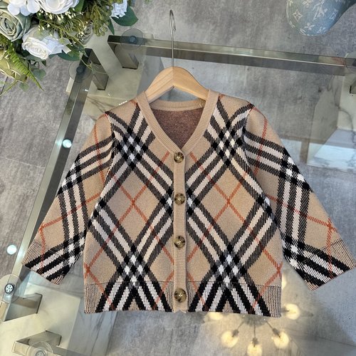 Burberry High-end Unisex Kids Soft Knit Cardigan 