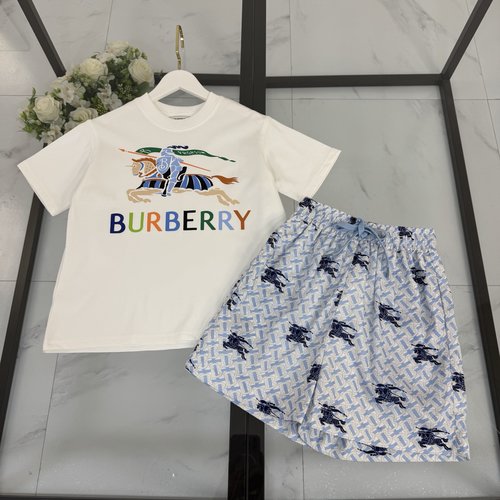 Burberry Unisex Kids Cotton T-Shirt & Printed Shorts Set