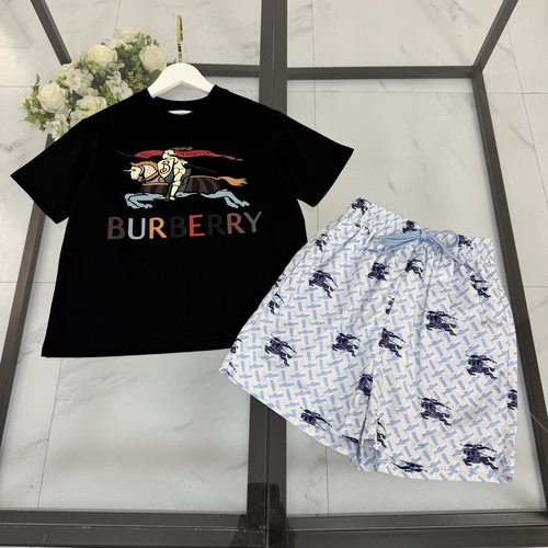 Burberry Kids Cotton T-Shirt & Printed Shorts Set