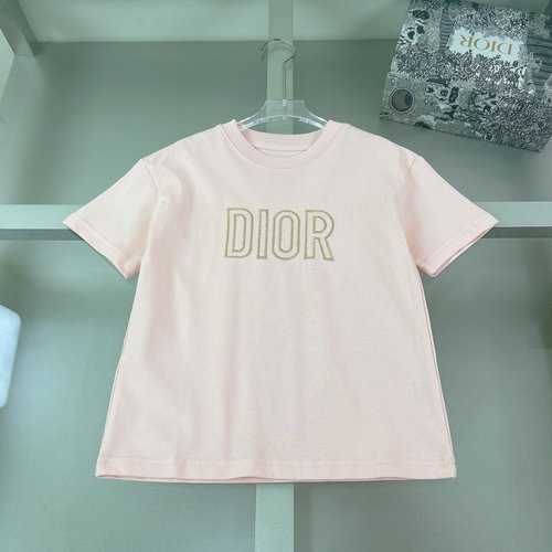 Dior Kids Premium Cotton T-Shirt with Applique Letters