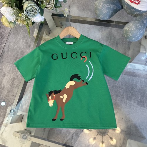 Gucci Kids Premium 3D Letter Print Cotton T-Shirt