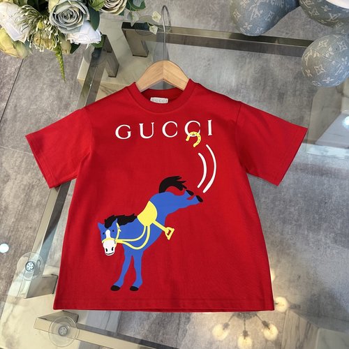 Gucci Kids 3D Letter Print Pure Cotton T-Shirt
