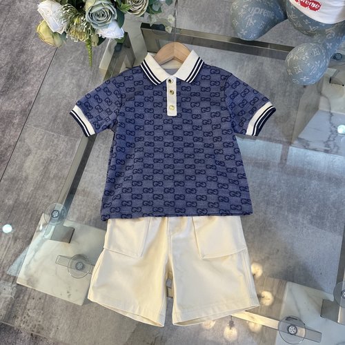 Gucci High-end Unisex Kids Cotton Matching Set Comfy Stylish