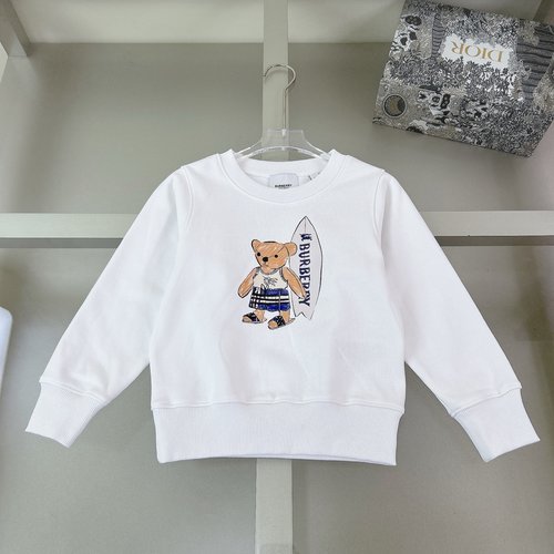 Burberry Kids Premium Cotton Hoodie with Skate Bear Print