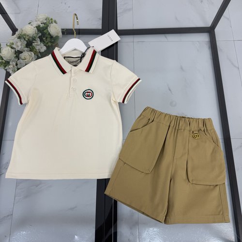 Gucci Unisex Kids High-End Pure Cotton Outfit Set 