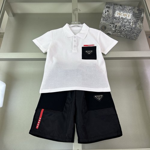 Prada Boys Premium Cotton Set Breathable Comfortable Stretch 