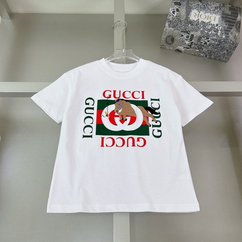 Gucci Kids Cotton T-Shirt Embossed Print Comfortable Stylish 