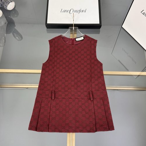 Gucci High-End Girls Denim Jacquard Dress 