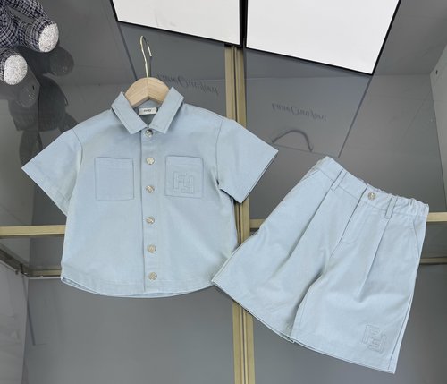 Fendi Kids Premium Jacquard Woven Cotton Suit with Embroidery 