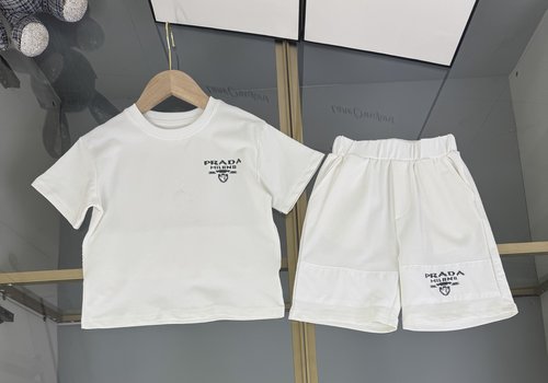Prada Kids Unisex Cotton Set with Letter Print