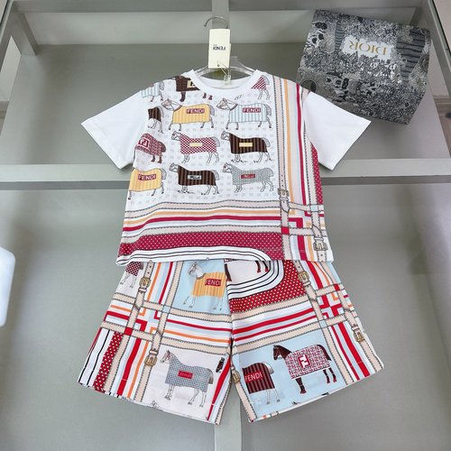 Fendi High-end Kids Cotton Set, Comfortable & Stylish