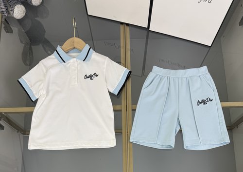 Dior Premium Kids Unisex Set with Logo Embroidery, Comfortable & Chic 