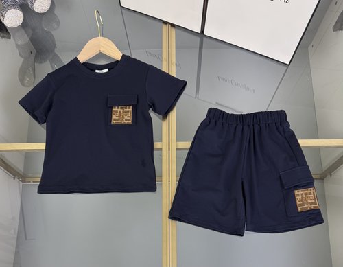 Fendi Kids Unisex Set - Cotton Top & Terry Shorts 