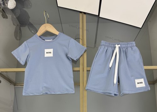 Boss Unisex Kids Cotton Set with Logo & Contrast Design