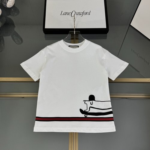 Gucci Kids Skateboard Bear Foam Print Cotton T-Shirt 