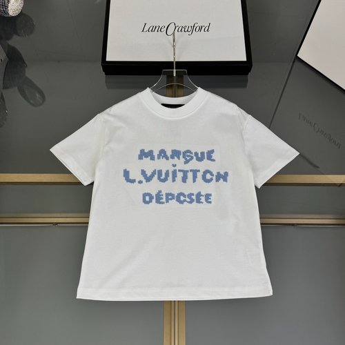 LV Kids Premium Cotton T-Shirt with Embroidered Letters