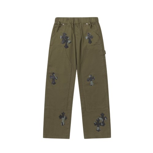 Chrome Hearts Kids Cargo Pants Dark Camo Cross Patch Pure Cotton