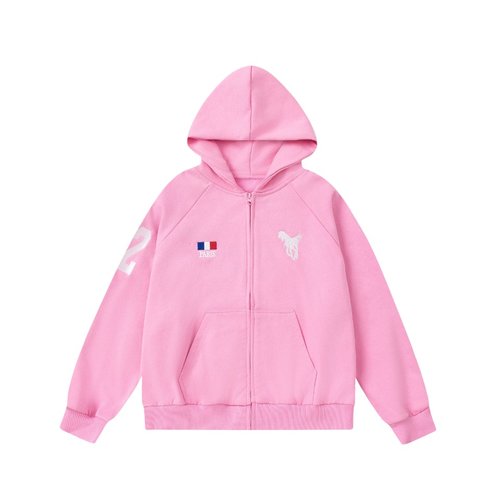 Balenciaga Kids Oversized Hoodie with Embroidered Horse, 380g Cotton Fleece