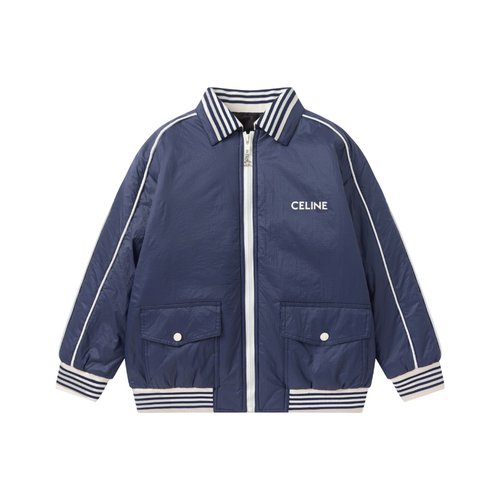 Celine Kids Navy Blue Water-Resistant Padded Coat