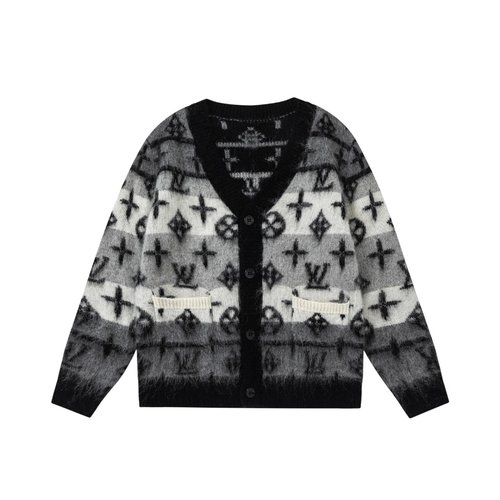 LV Unisex Kids High-End Cardigan, 30 ohair & Wool, 415g Thick